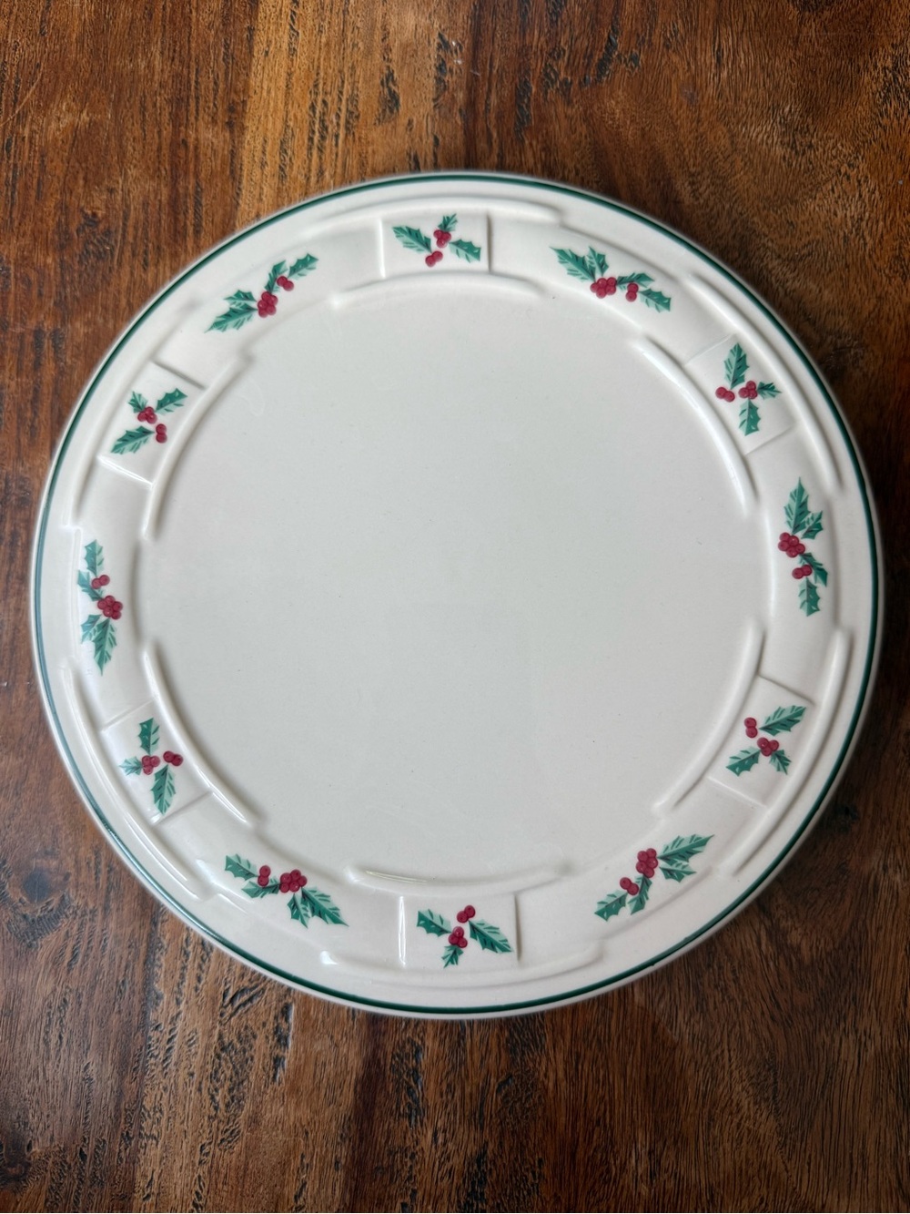Longaberger Pottery Woven Traditions Christmas Holly Trivet